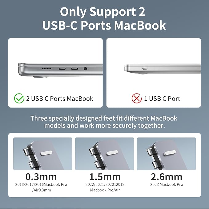 BHHB USB C Hub Adapter for MacBook Pro Air Docking Station 8-in-2 for Mac Book - Image 8