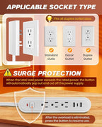 Saker Outlet Concealer Power Strip, 8FT Surge Protector Flat Extension Cord - Image 5