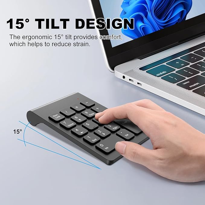 TRELC Wireless Numeric Keypad, Mini 2.4G 18 Keys Number Pad, Portable Silent - Image 2
