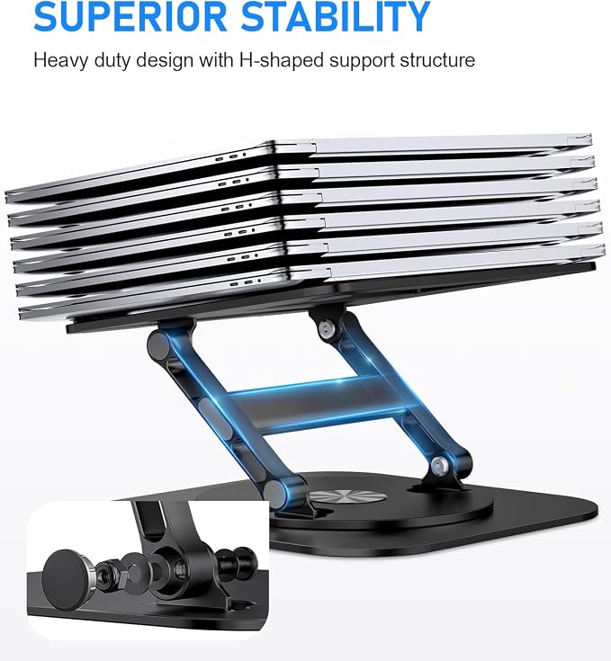 Adjustable Laptop Stand with 360 Rotating Base, Stable Computer Stand - Image 3