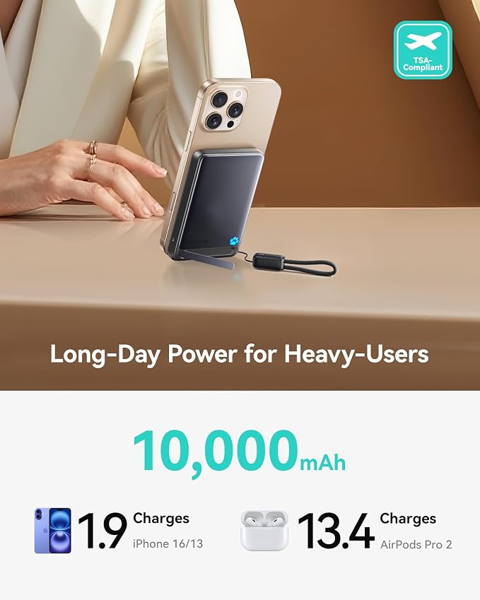 INIU for MagSafe Portable Charger, Qi2 Certified, Slimmest 45W 10000mAh - Image 5