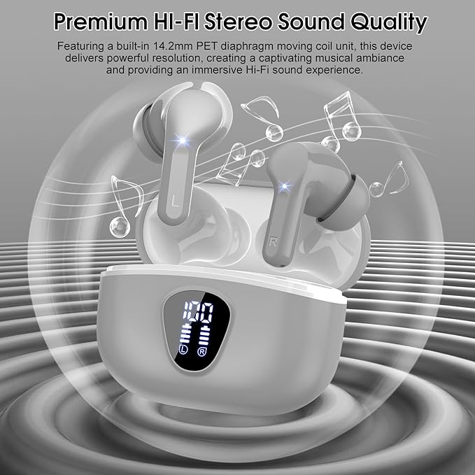 Wireless Earbuds, IP7 Waterproof in Ear Earphones, LED Display Ear buds - Image 5