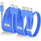 3-Pack Blue 60W USB C to USB C Cable, Type C Fast Charging Cable by LOFPYE