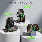 Aluminum 3 in 1 Wireless Charging Station, Foldable Wireless Charger - Image 2