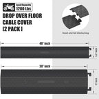 Double 40" inch Rubber Drop Over Cable Cover, 2 Pack Prevent Tripping Floor - Image 2