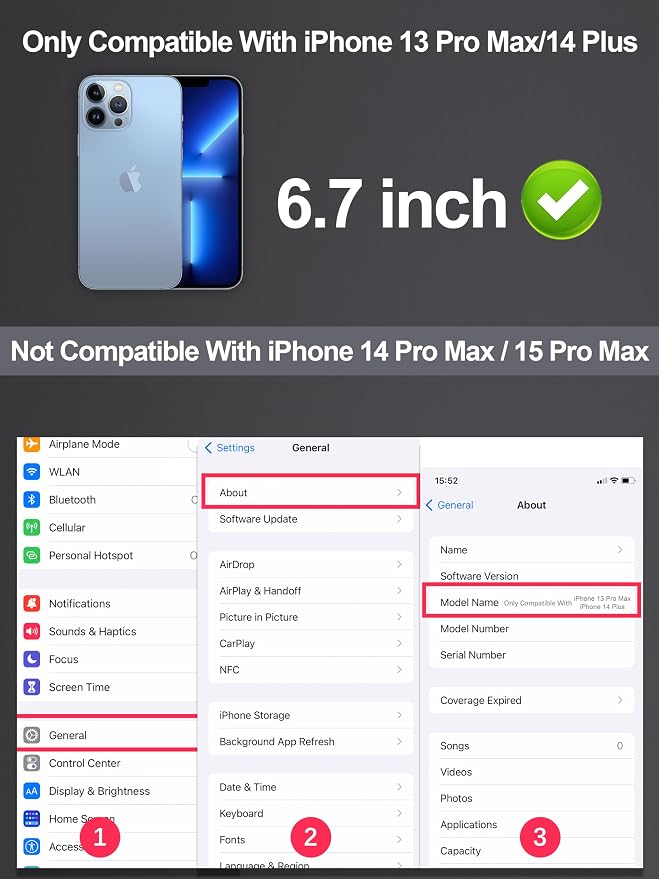 Compatible for iPhone 13 Pro Max Privacy Screen Protector/iPhone 14 Plus Screen - Image 2