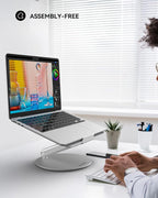 LULULOOK Laptop Stand for Desk 2025, 360 Rotating Adjustable Laptop Riser - Image 6