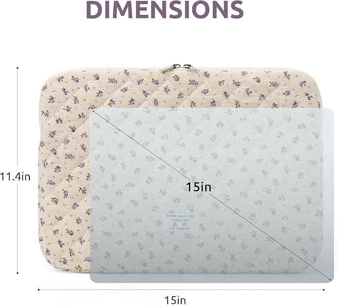 Puffy Laptop Sleeve 13-15.6 Inch Cute Quilted Laptop Protective Case Padded - Image 7