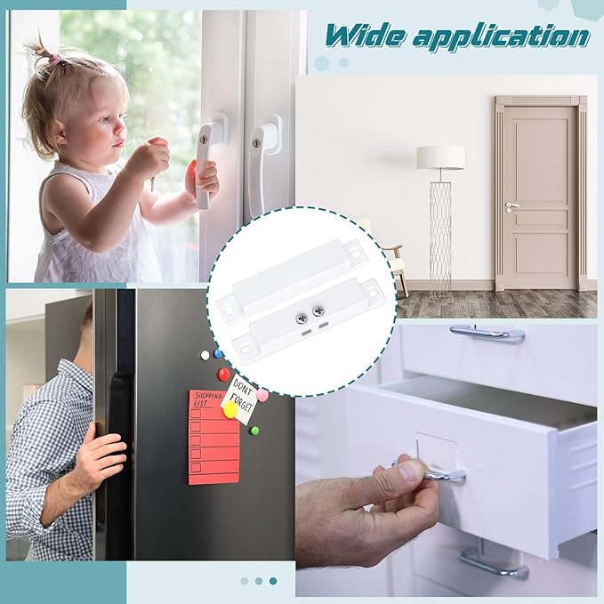 20 Sets NC Wired Surface Mounted Alarm Magnetic Door Contact Sensor Door Window - Image 6