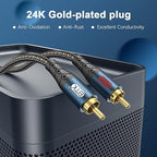 RCA Cable Subwoofer Cable 2RCA Male to 2RCA Male Stereo Audio Cable Y Splitter - Image 4