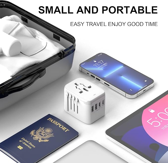 Universal International Power Travel Plug Adapter, 5 in 1 European Travel Plug - Image 3