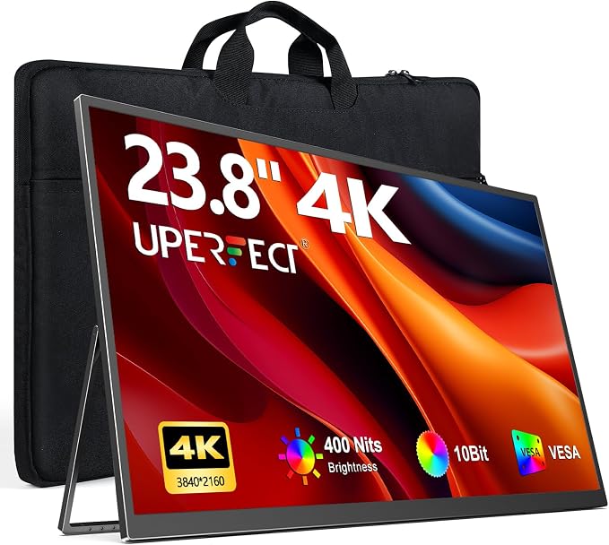 UPERFECT Portable Monitor 4K 23.8" | 400 Nits 24" Large Monitor | 3840 * 2160 by UPERFECT