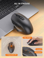 Wireless Keyboard and Mouse Combo, Ergonomic Wave Keys, Cushioned Plam Rest - Image 6