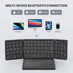 Foldable Bluetooth Keyboard, Portable Full Size Folding Keyboard - Image 4