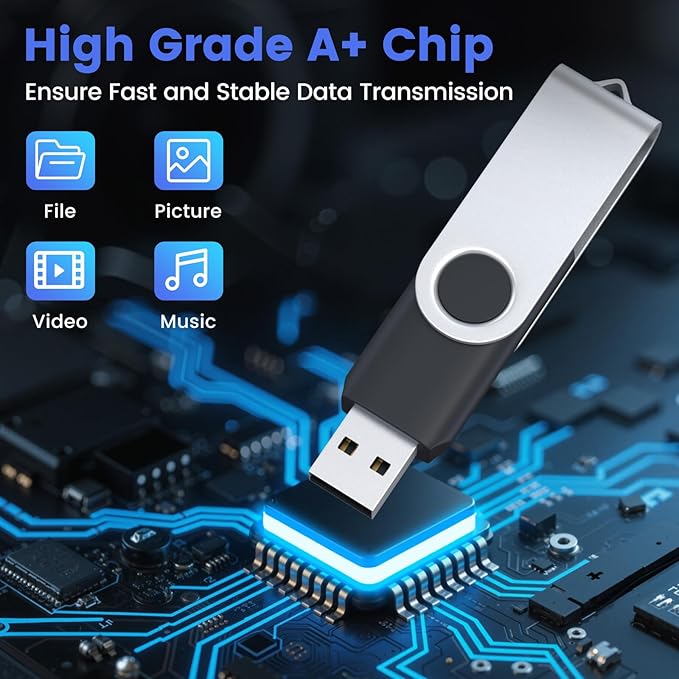 ABLAZE 512MB Flash Drives 500 Pack, USB 2.0 Thumb Drives Bulk Swivel Memory - Image 3