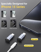 MoKo 4 Pack Lightning Female to USB C Male Adapter, iPhone to USB C Adapter - Image 2