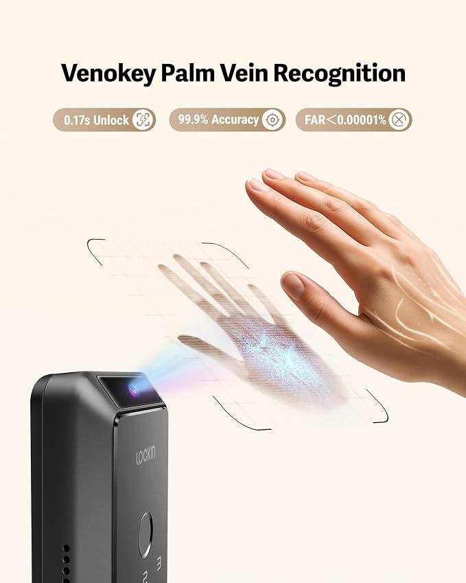 Lockin Veno Smart Lock with Palm Vein, Keyless Entry Smart Locks - Image 4