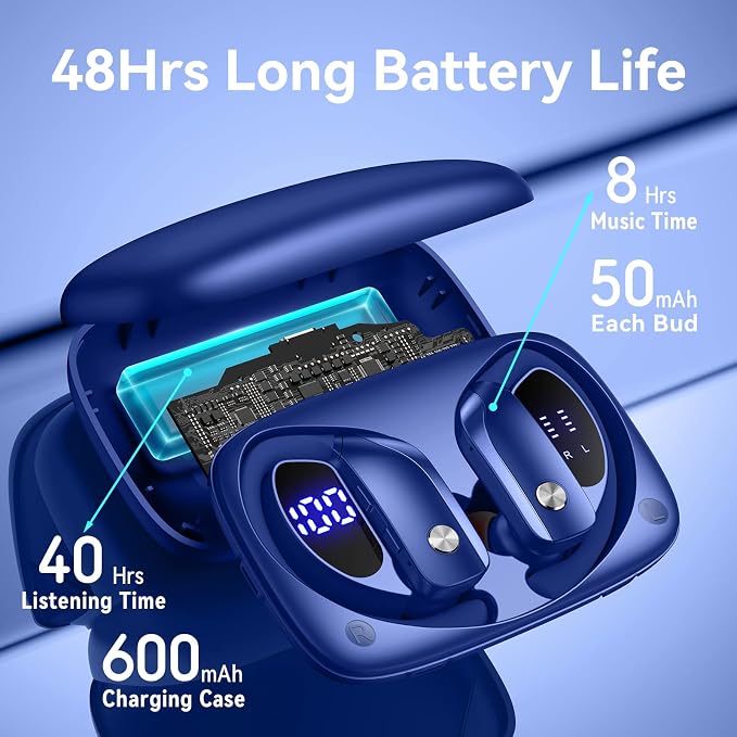 bmani Wireless Earbuds Bluetooth Headphones 48hrs Play Back Sport Earphones - Image 3
