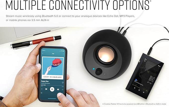 Creative Pebble V3 Minimalistic 2.0 USB-C Desktop Speakers - Image 5