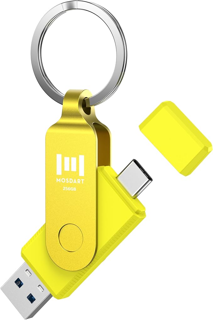 MOSDART 256GB USB3.1 Fast Speed C and A Dual Flash Drive, exFAT Memory Stick by MOSDART