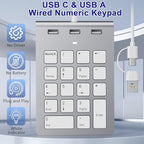 USB C Wired Number Pad, USB Numeric Keypad - Image 2