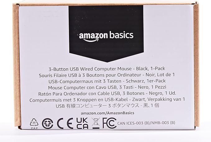 Amazon Basics 3-Button USB Wired Mouse - Image 8