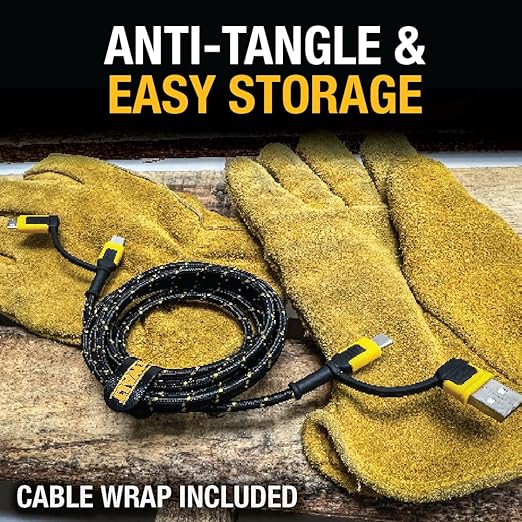 DEWALT Heavy Duty 4-in-1 Cable, Type C/Micro USB/USB Cable - Image 6