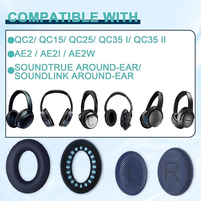 Replacement Earpads Cushions for Bose QuietComfort 35 & Quiet Comfort 35 II - Image 3