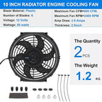 2PCS 10 Inch Universal High Performance Slim Fan Push Pull Electric Radiator - Image 3