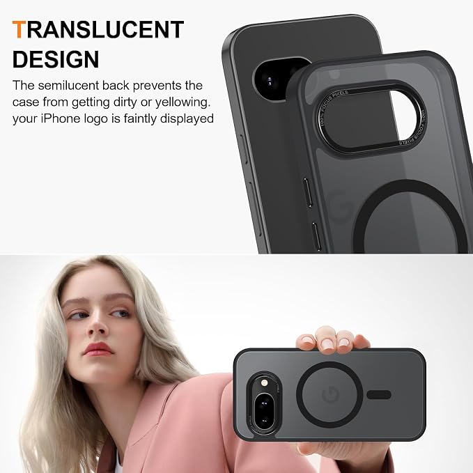 Magnetic for Google Pixel 9a Case, Shockproof Slim Translucent Matte Anti-Slip - Image 4