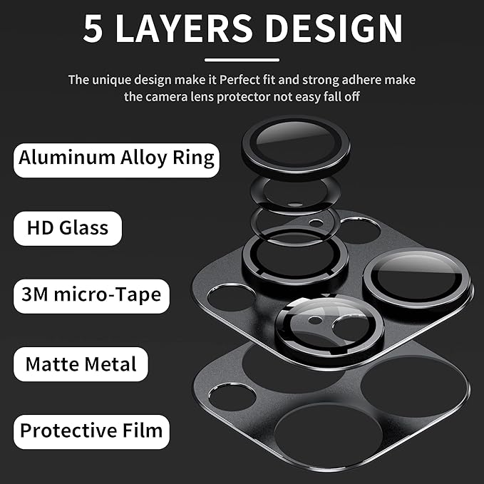 Camera Lens Protector for iPhone 14 Pro/iPhone 14 Pro Max, Alloy Metal Camera - Image 4
