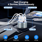 Car Charger USB C, Besgoods 65W 4-Port USB Cigarette Lighter Adapter - Image 2