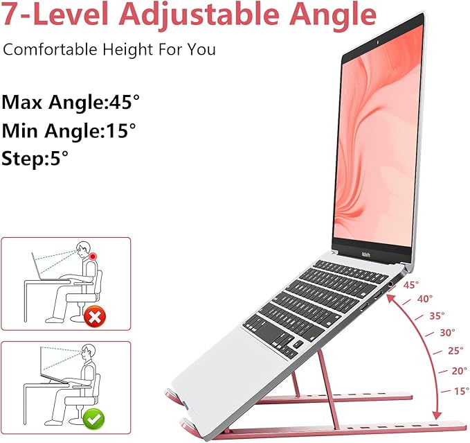 Laptop Stand for Desk, Aluminum Metal MacBook Stand，Computer Riser for Desk - Image 2