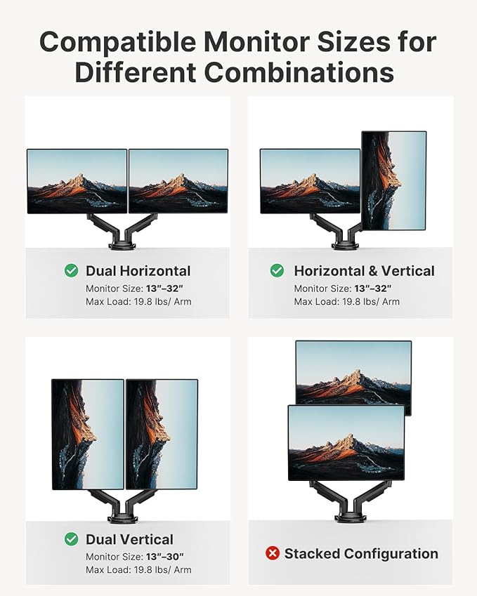 HUANUO Dual Monitor Stand - Image 6