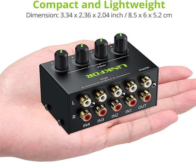 LiNKFOR 4 Channel Stereo Audio Mixer CX400 Metal Shell Support RCA Input and - Image 8