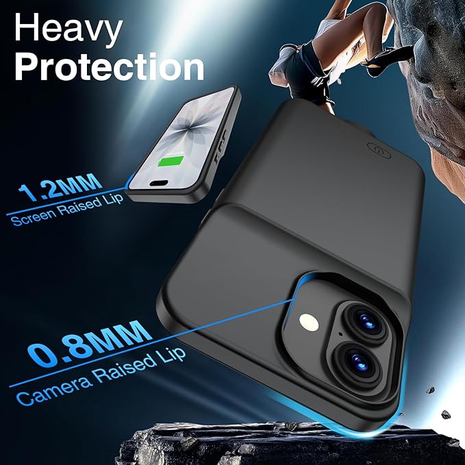 GIN FOXI Battery Case for iPhone 17, Charging Case Charger 8500mAh Ultra-Slim - Image 5