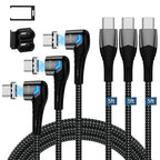 ZBF 100W USB C Magnetic Charging Cable, Right Angle Magnetic Phone Charger by ZBF