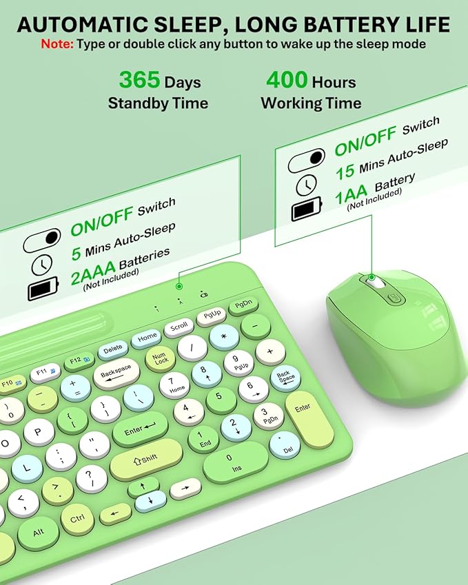 Colorful Wireless Keyboard and Mouse Combo - Image 5