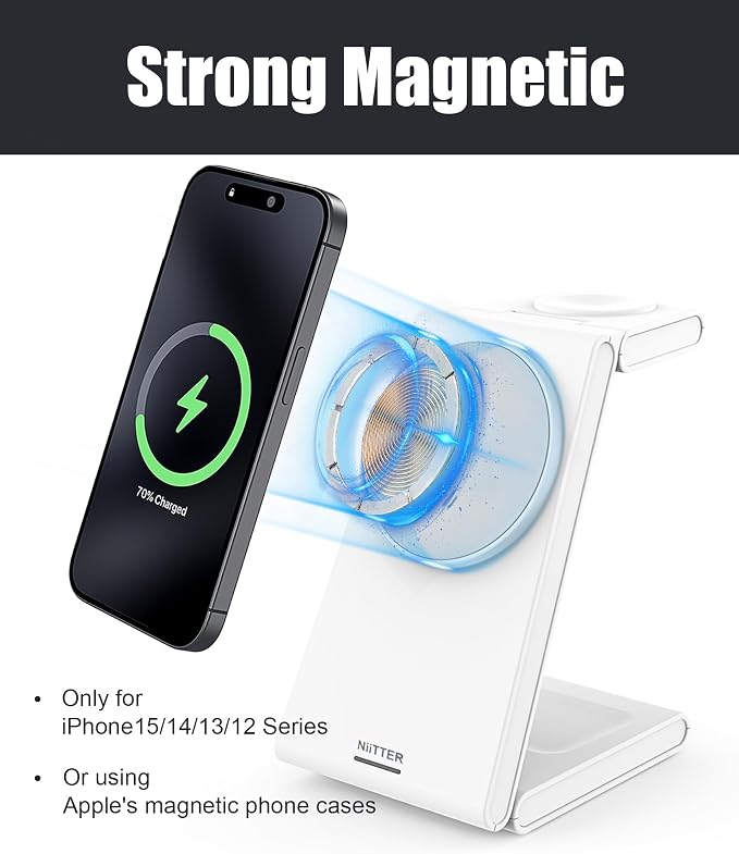 3 in 1 Wireless Charging Station, Magnetic Foldable Wireless Charger, Fast - Image 2
