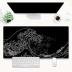 Japanese Great Wave Off Kanagawa Gaming Mouse Pad by Cindasun