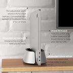 HumanCentric Vertical Laptop Stand in Silver Aluminum, Upright Adjustable - Image 3