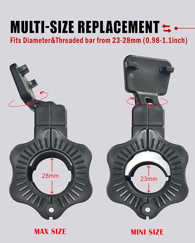 Adjustable Barbell Clips, Fits 0.98-1.1" Olympic & Standard Bars, Secure - Image 3