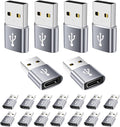 USB to USB C Adapter 20 Pack, USB A to USB C Adapter, C Female to A Male by AiNEERich