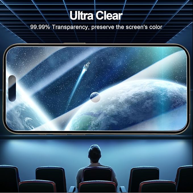NEW'C 3 Pack Designed for iPhone 15 Pro Max Screen Protector, Enhanced Tempered - Image 7
