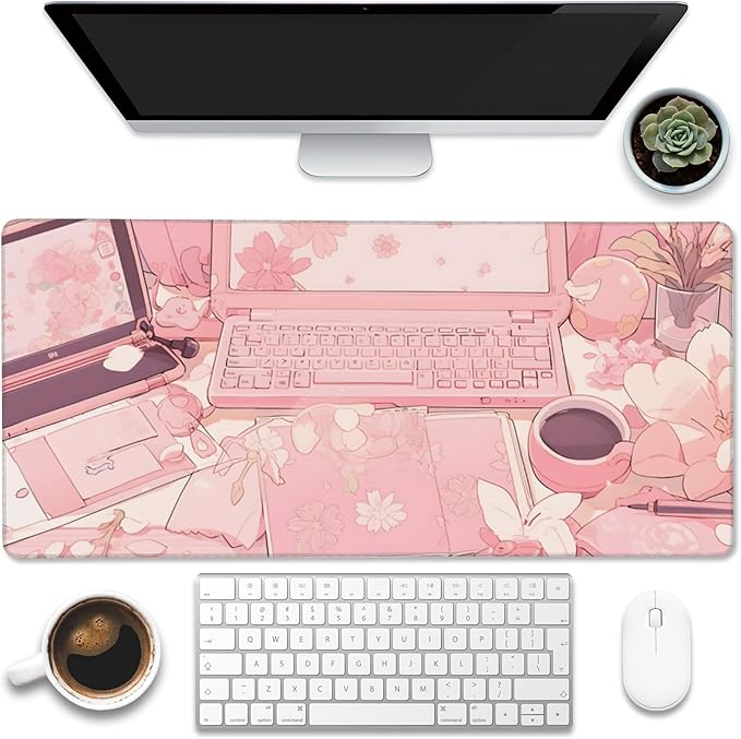 Large Gaming Mouse Pad for Desk, Kawaii Anime Desktop Desk Pad, Extended Big by Eflxamz