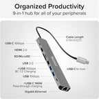 Plugable USB C Hub Multiport Adapter: 9-in-1 - Image 3