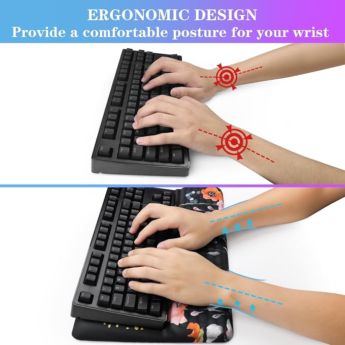 Computer Keyboard Stand with Wrist Rest, Ergonomic Tilted Keyboard Holder - Image 3