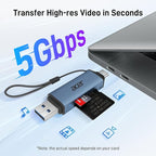 Acer SD Card Reader USB C, Dual Slots USB 3.0 Type C to Micro SD Card Adapter - Image 2