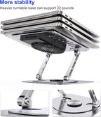 Laptop Stand, with 360°Rotating Base, External Cooling Fan, Adjustable RGB - Image 6