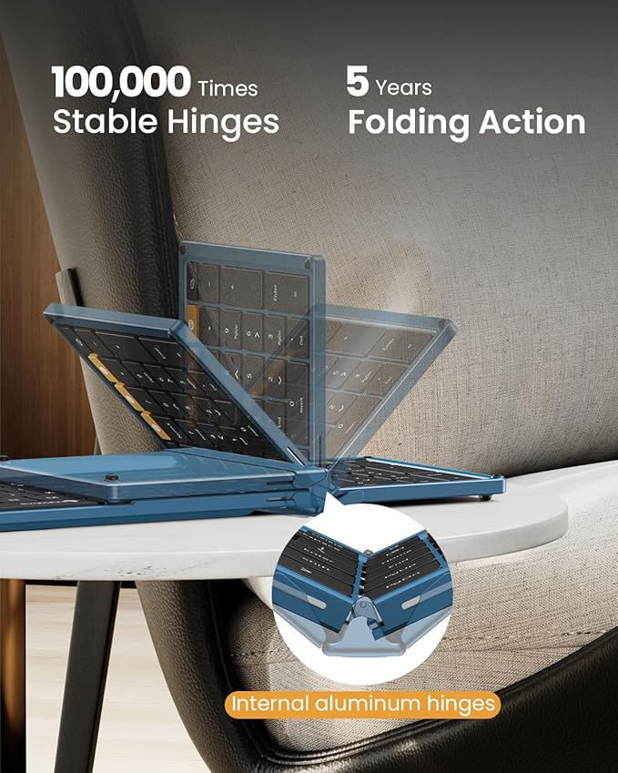 ProtoArc Foldable Keyboard and Mouse, XKM01 True Full-Size Folding Wireless - Image 2